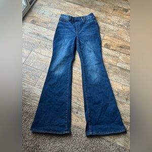 Good American-Power Stretch Pull-on Flare Jeans-Size Large